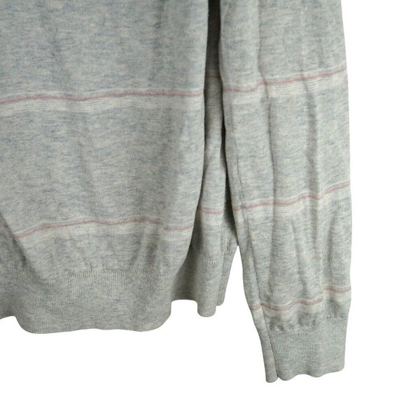 Banana Republic‎ Mens Grey Striped Silk & Cotton V-Neck Sweater M - Picture 5 of 5